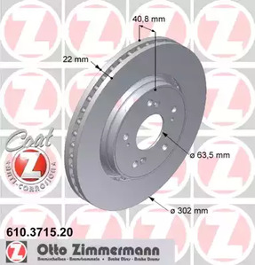 Тормозные диски ZIMMERMANN 610.3715.20