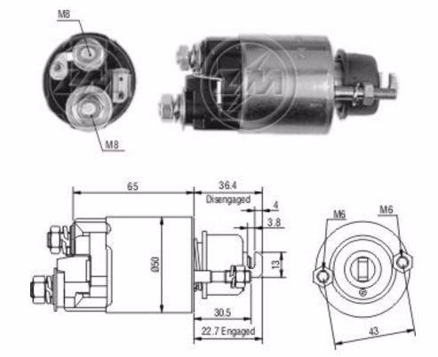 Реле втягивающее ZM ZM703