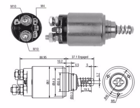 Тяговое реле стартера ZM ZM744