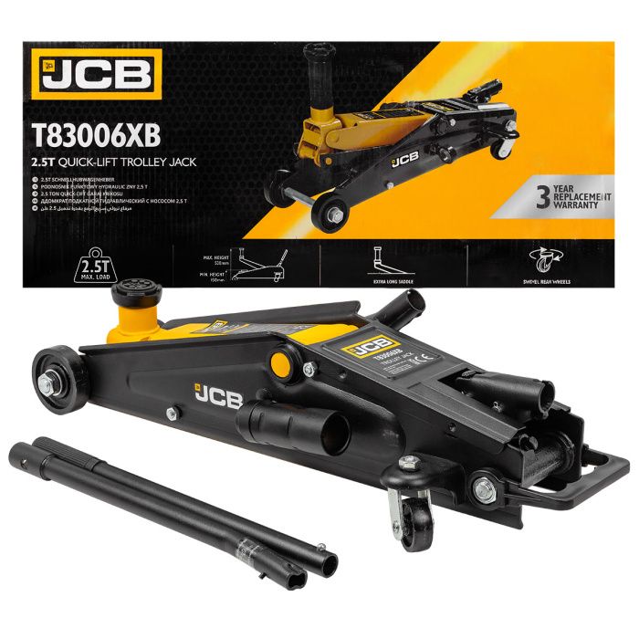 Домкрат подкатной гидравлический 2.5 т 150-530 мм JCB JCB-T83006B(XB)