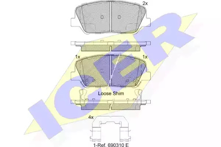 182102 ICER Тормозные колодки
