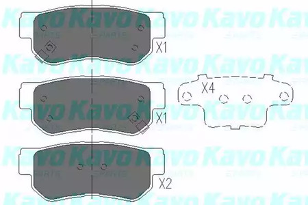 KBP-3005 KAVO PARTS Комплект тормозных колодок, дисковый тормоз