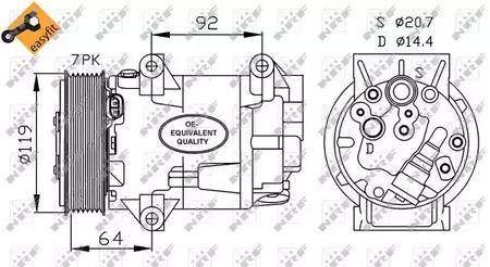 Компрессор кондиционера NRF 32424