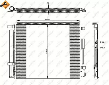 350333 NRF Радиатор кондиционера