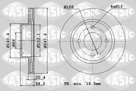 2464A74J SASIC Диск тормозной