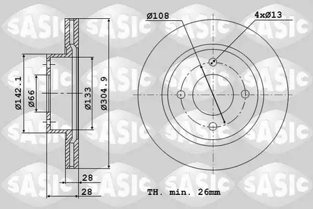 2464V14J SASIC Диск тормозной