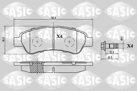 6210025 SASIC Колодки тормозные дисковые