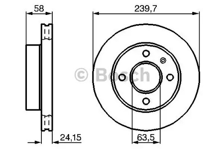 0 986 478 148 BOSCH 0 986 478 148_диск тормозной передний!\ Ford Escort/Sierra 1.3-1.8D 80>