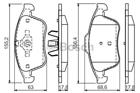 0986494556 BOSCH Колодки тормозные дисковые