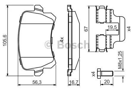 Тормозные колодки BOSCH 0986494731