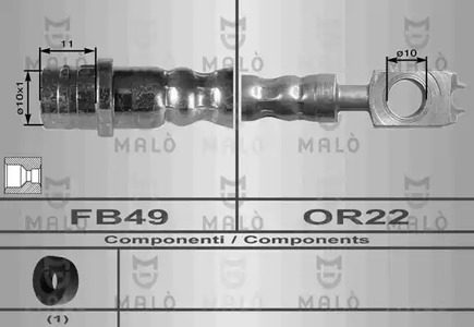 8616 MALÒ Шланг тормозной