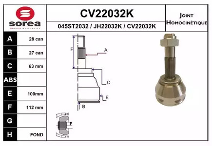 CV22032K EAI ШРУС