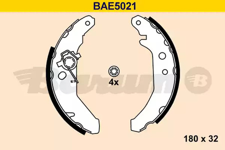 BAE5021 BARUM Колодки тормозные барабанные