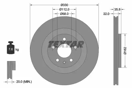 92238305 TEXTAR Диск тормозной