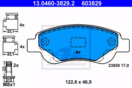 13.0460-3829.2 ATE Тормозные колодки