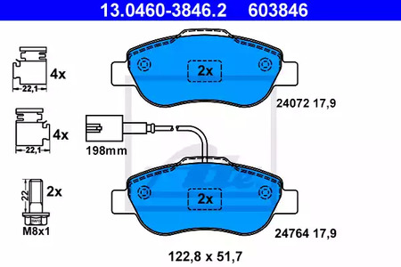 13.0460-3846.2 ATE Колодки тормозные дисковые