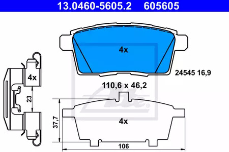 13-0460-5605-2 ATE Тормозные колодки