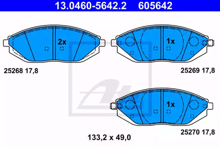 13.0460-5642.2 ATE Тормозные колодки