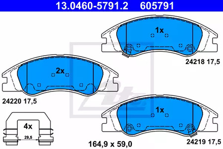 13.0460-5791.2 ATE Тормозные колодки