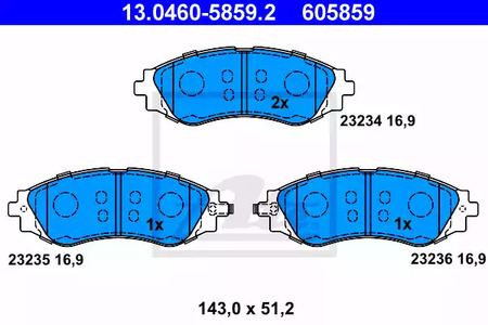 Тормозные колодки ATE 13.0460-5859.2