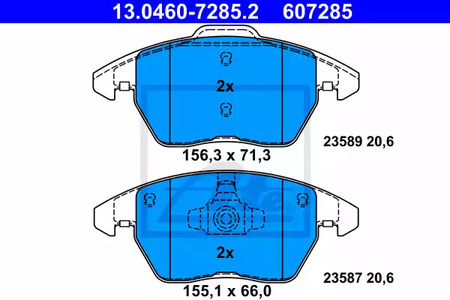 Тормозные колодки ATE 13.0460-7285.2