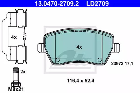 13.0470-2709.2 ATE Тормозные колодки