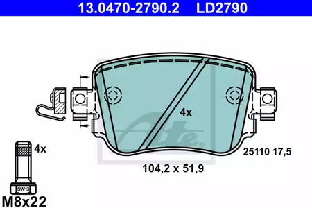 Тормозные колодки ATE 13.0470-2790.2