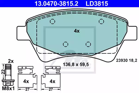 13.0470-3815.2 ATE Тормозные колодки