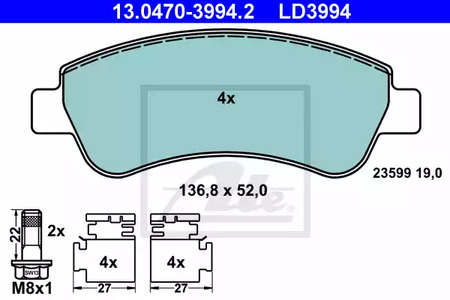 13.0470-3994.2 ATE Тормозные колодки