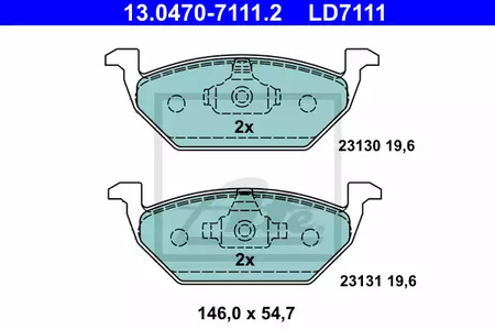 Тормозные колодки ATE 13.0470-7111.2