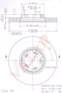 628.0298 VILLAR Диск тормозной