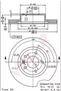 628.1062 VILLAR Диск тормозной