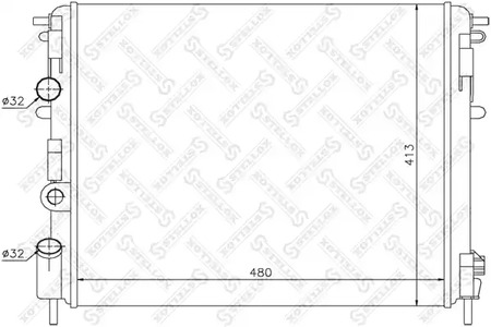 10-25134-SX STELLOX Радиатор охлаждения двигателя