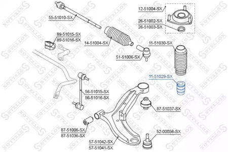 11-51029-SX STELLOX Отбойник амортизатора