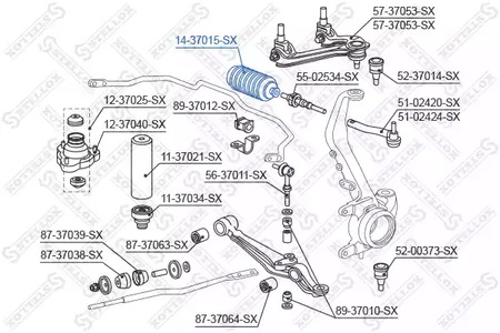 Пыльник рулевой рейки STELLOX 14-37015-SX