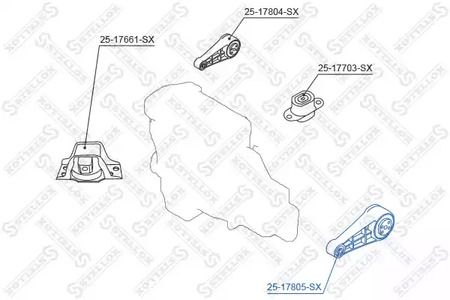 25-17805-SX STELLOX Опора (подушка) двигателя