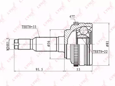 ШРУС LYNXAUTO CO-1808A