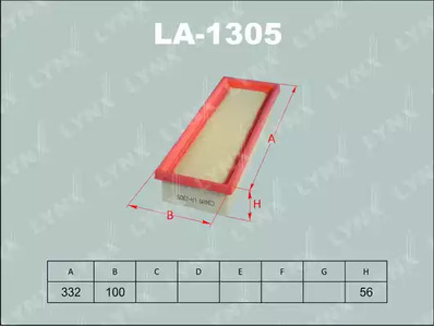 LA-1305 LYNXAUTO Воздушный фильтр