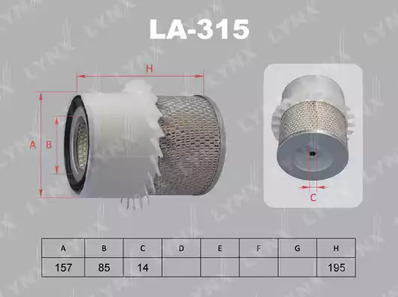 LA-315 LYNXAUTO Воздушный фильтр