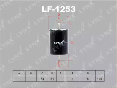 LF-1253 LYNXauto Топливный фильтр