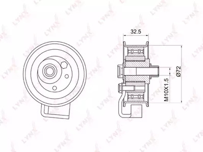 PB-1007 LYNXauto Натяжной ролик ремня ГРМ
