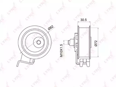 PB1011 LYNXauto Ролик нятяжителя ремня грм