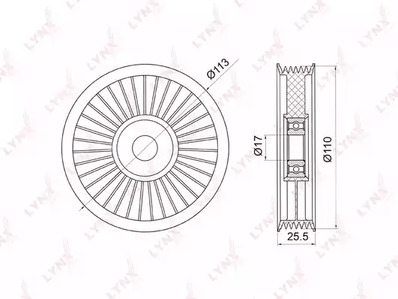 PB7008 LYNXAUTO РОЛИК ОБВОДНОЙ ПРИВОДНОГО РЕМНЯ