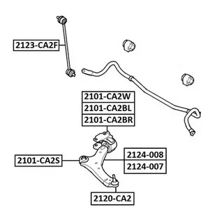 Сайлентблок рычага подвески ASVA 2101-CA2BR