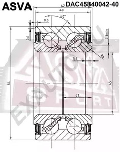 Ступичный подшипник ASVA DAC45840042-40