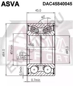 DAC45840045 ASVA Ступичный подшипник