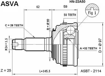 ШРУС ASVA HN-22A50