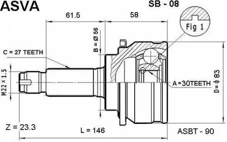 SB08 ASVA ШРУС