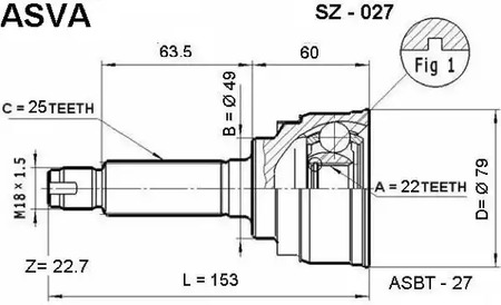 ШРУС ASVA SZ027