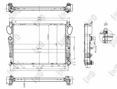 Радиатор охлаждения двигателя LORO 054-017-0055-B
